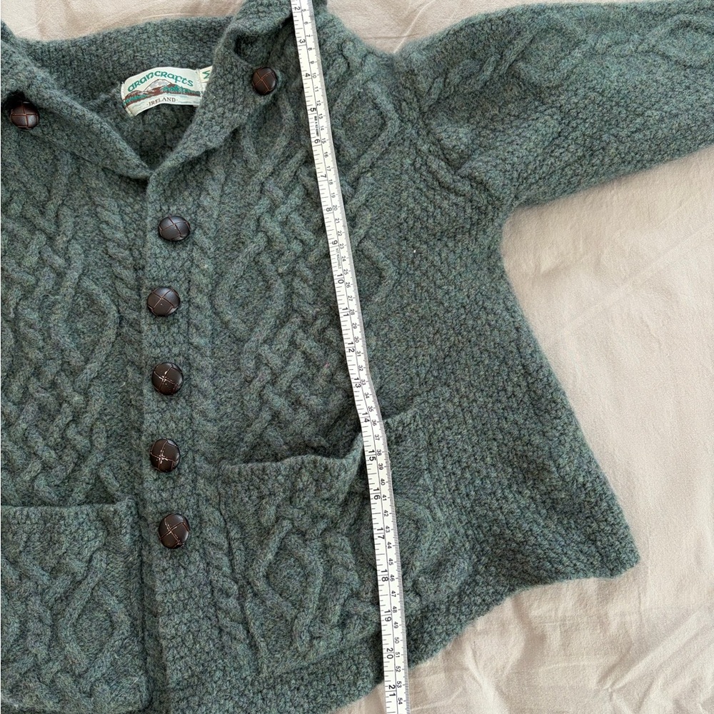 Aran Crafts 100% Merino Wool Cardigan - Made in Ireland - Picture 6 of 6